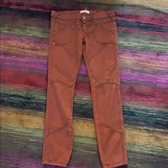 Free people pants/jean orange and black size W 26 - Picture 1 of 8